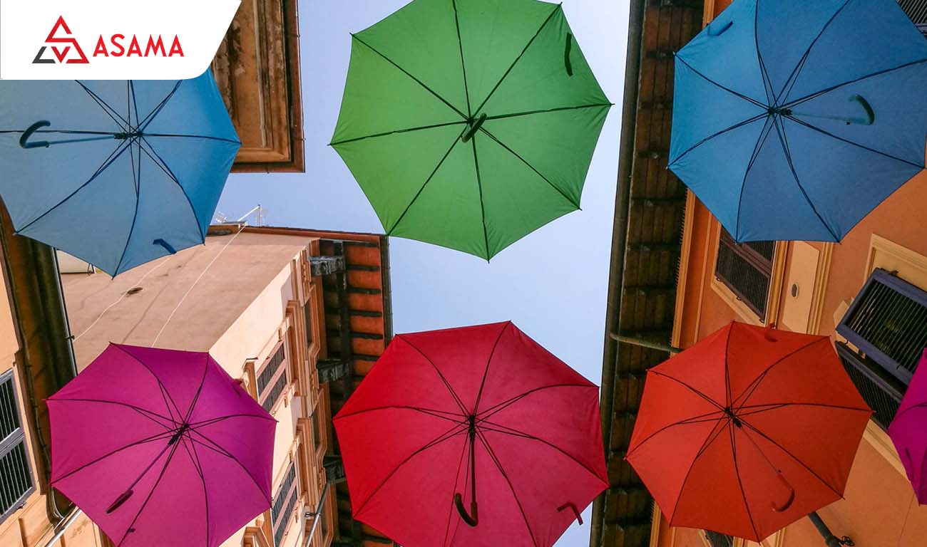 Ô dù in logo công ty