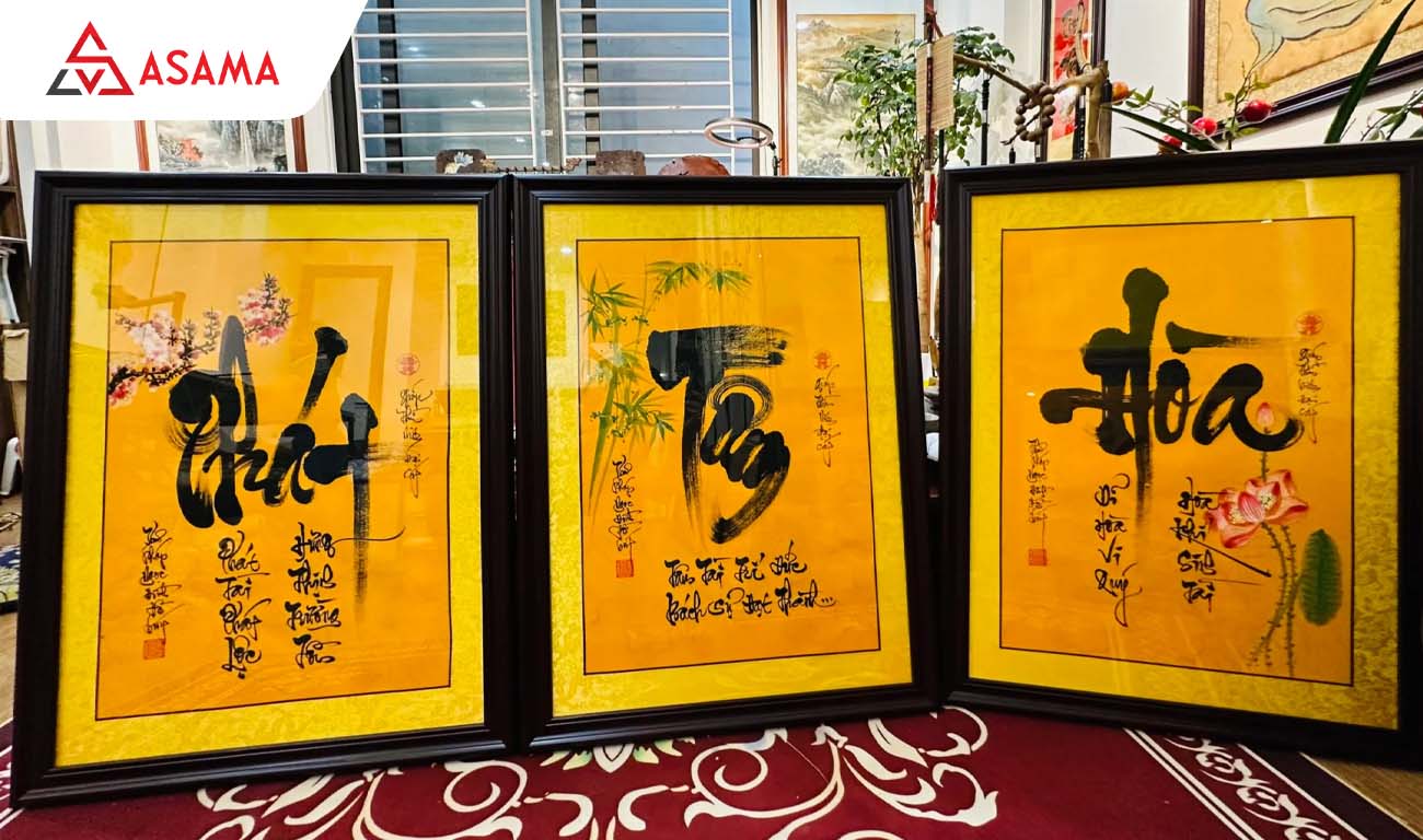 Tranh thư pháp làm quà