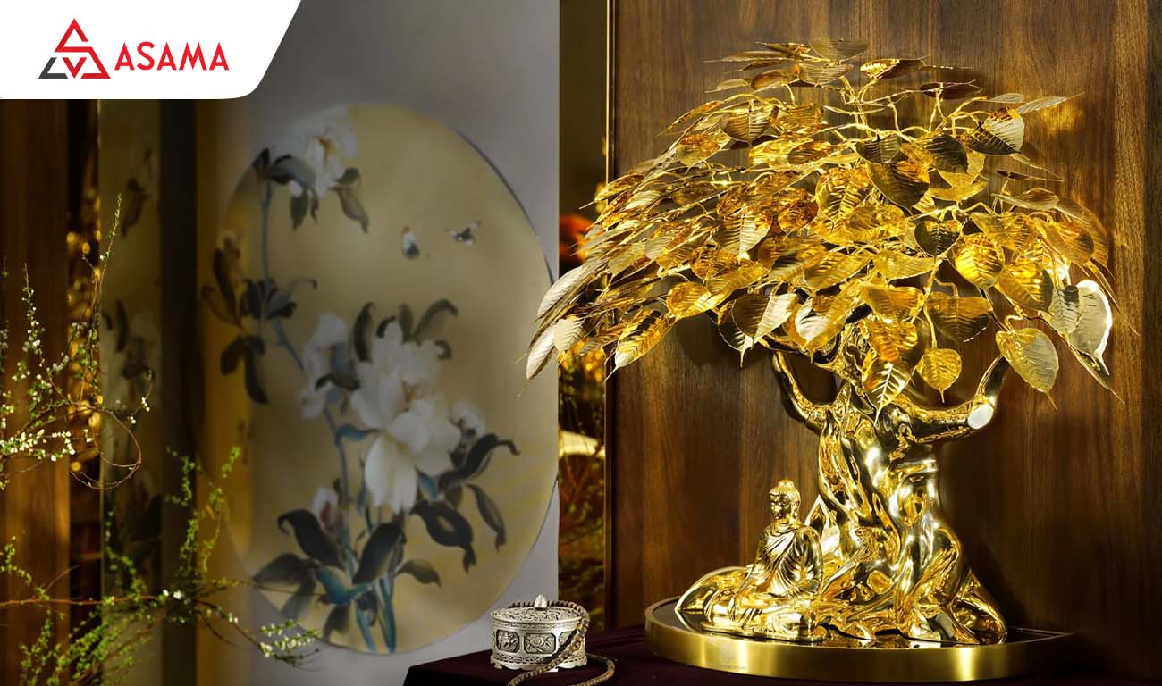 Cây bồ đề dát vàng quà tặng