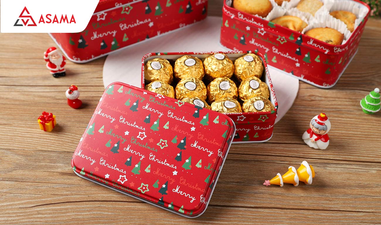 Hộp quà noel bằng kim loại
