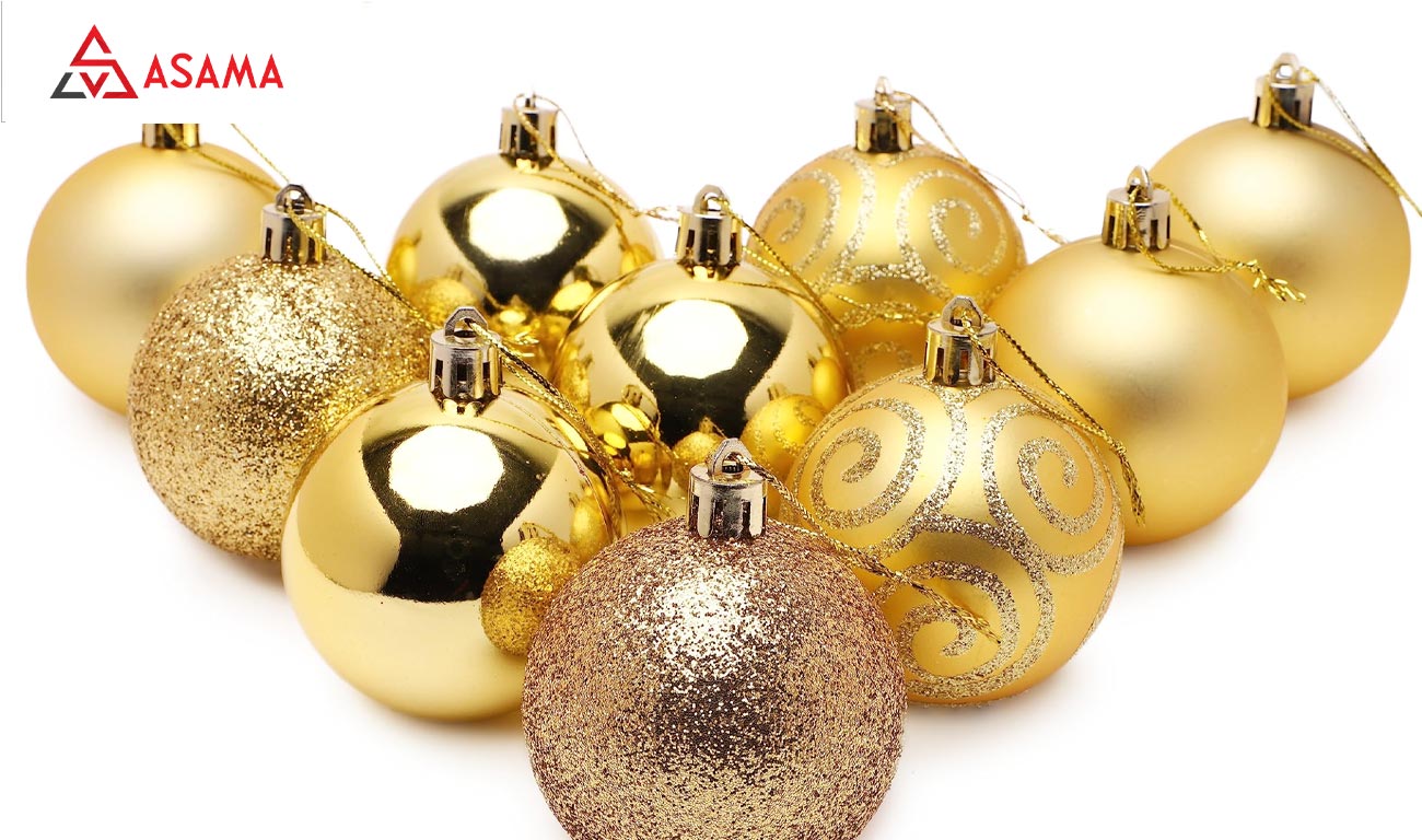 Quả châu noel màu vàng
