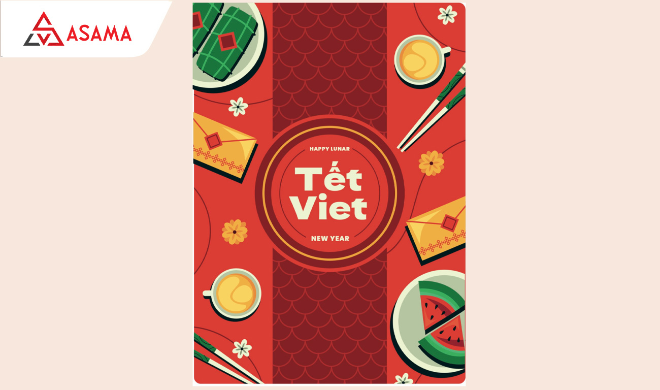 Bao lì xì hoa văn mai cách điệu