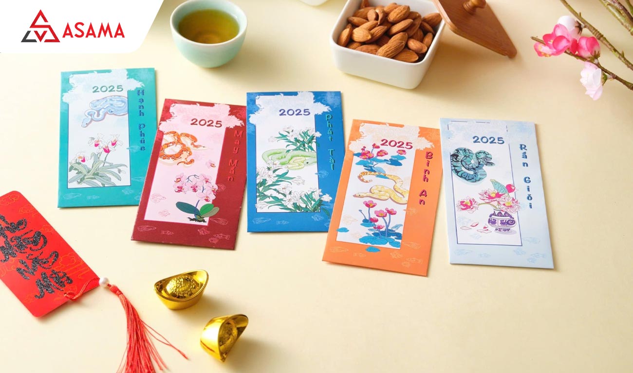 Bao lì xì cành đào