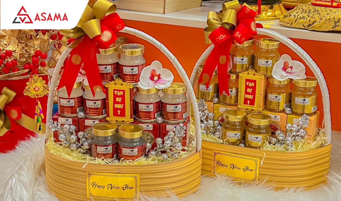 Giỏ quà tết biếu ba mẹ 