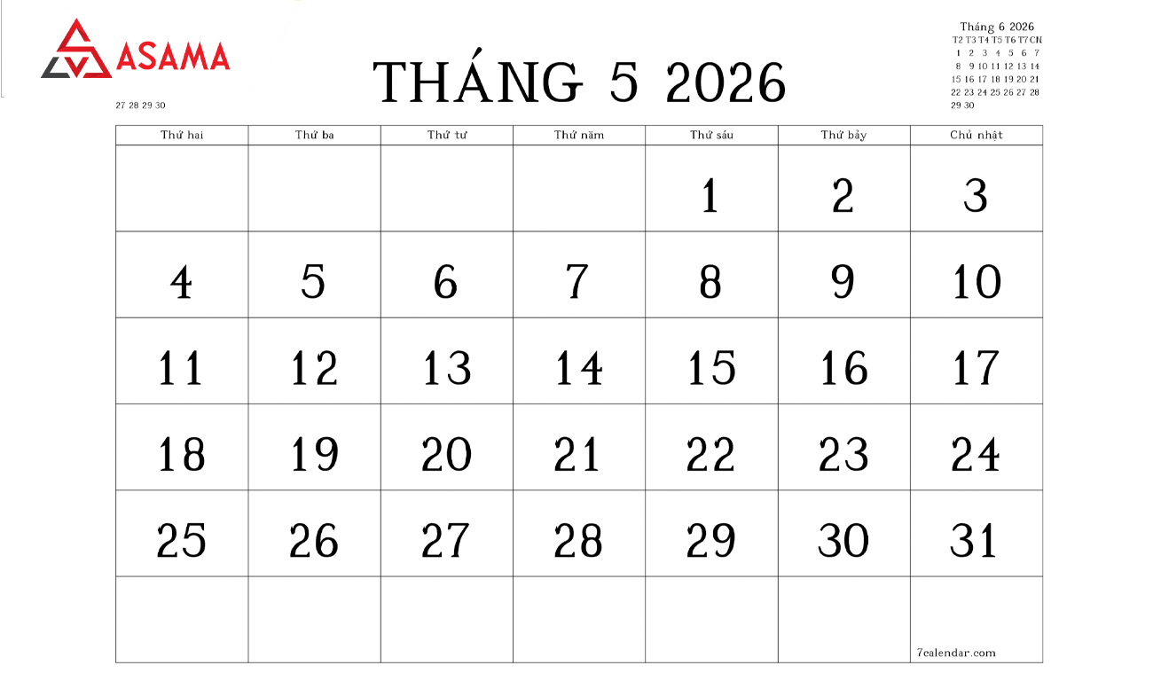 Lịch Ngày Tam Nương tháng 5/2026