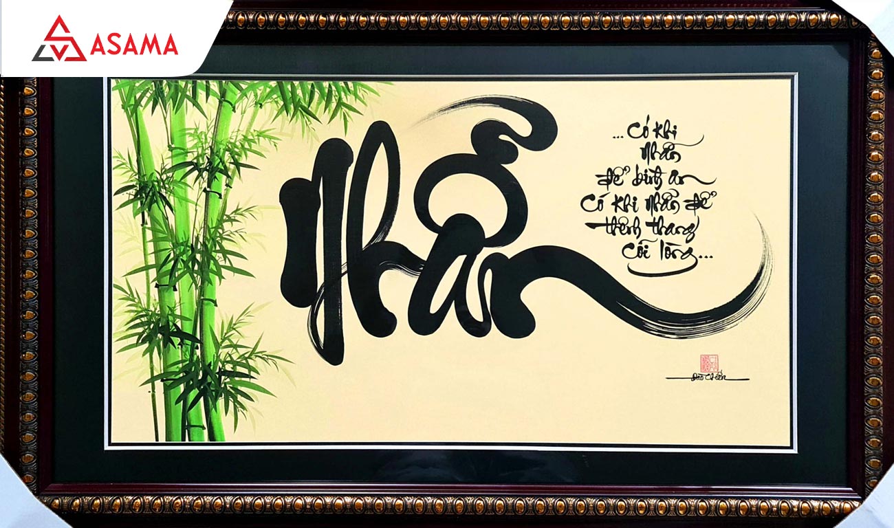 Chữ Nhẫn thư pháp Tết